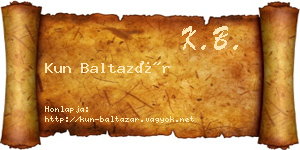 Kun Baltazár névjegykártya
